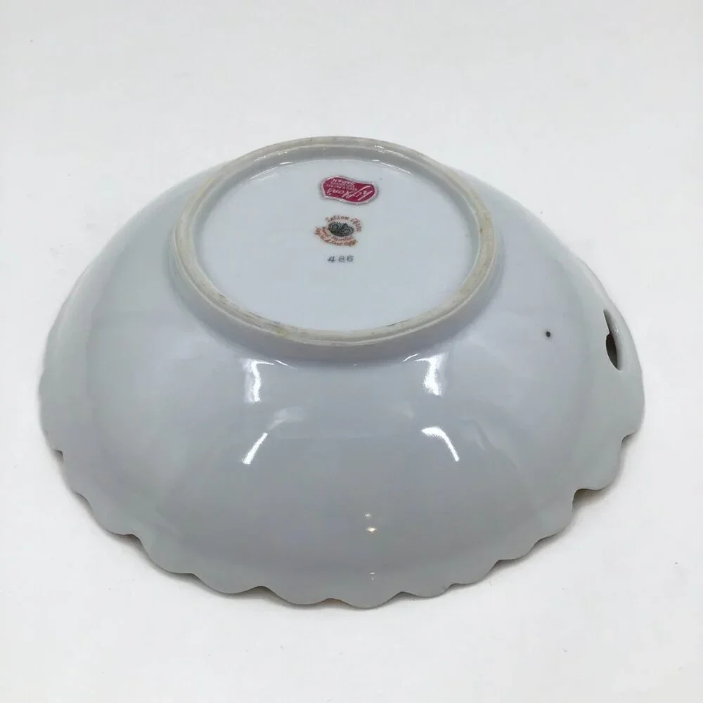 VTG Lefton Candy Dish Hand Painted Trinket Mid-Century Modern MCM Pink Red Gift